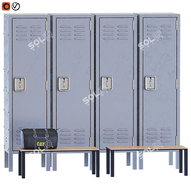 Modern Sports Locker Room Furniture 3D model image 1