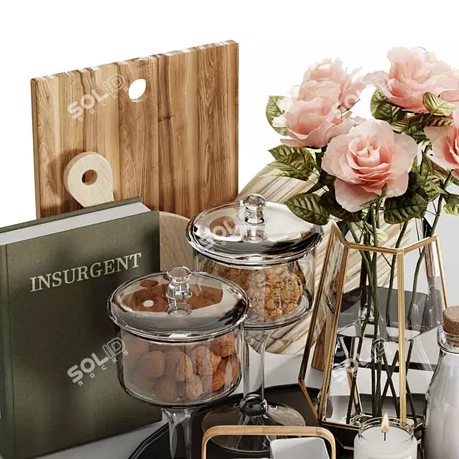 Elegant Copper Kitchen Bowl 3D model image 2