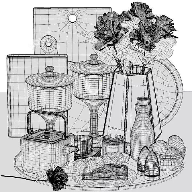 Elegant Copper Kitchen Bowl 3D model image 4