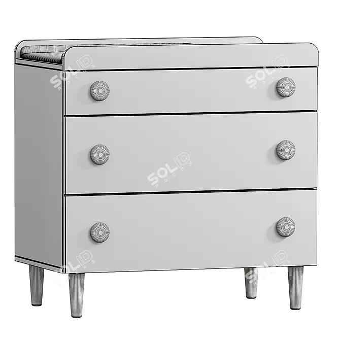 Giessegi Modern Wooden Chest Drawers 3D model image 2