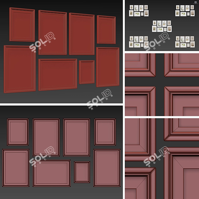 Multi-frame Picture Frames Kit 3D model image 5