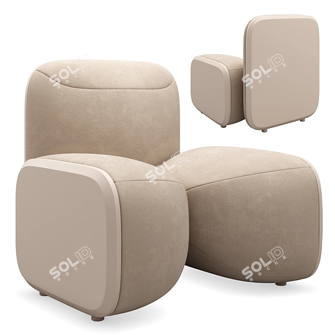 Kiss Slipper Chair: Sophisticated Elegance 3D model image 1