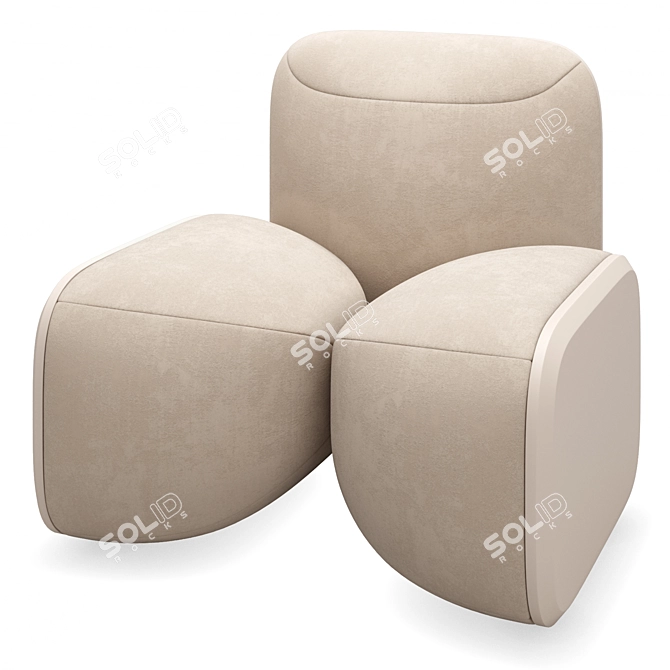 Kiss Slipper Chair: Sophisticated Elegance 3D model image 2