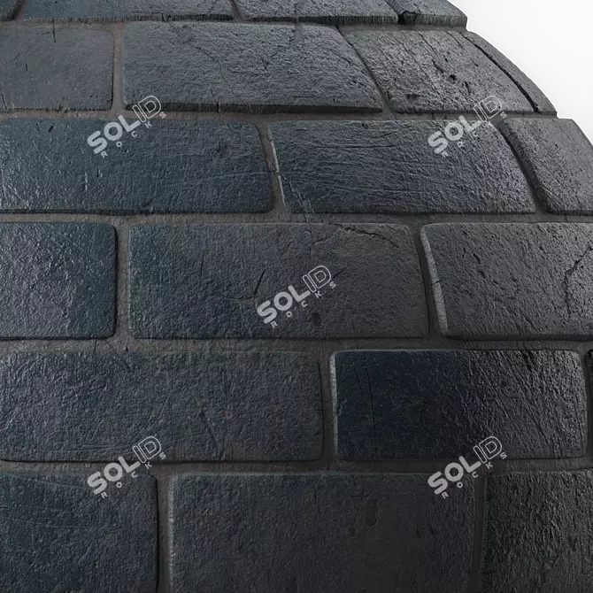 Slate Stone Paving Texture Kit 3D model image 3