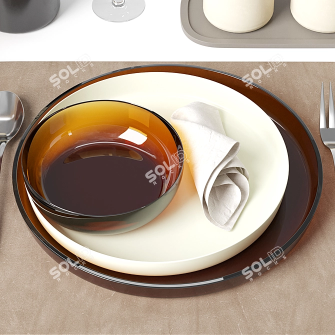  Modern Tableware Set for 3D 3D model image 7