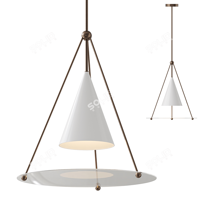 Prism Metal Designer Pendant Light 3D model image 1