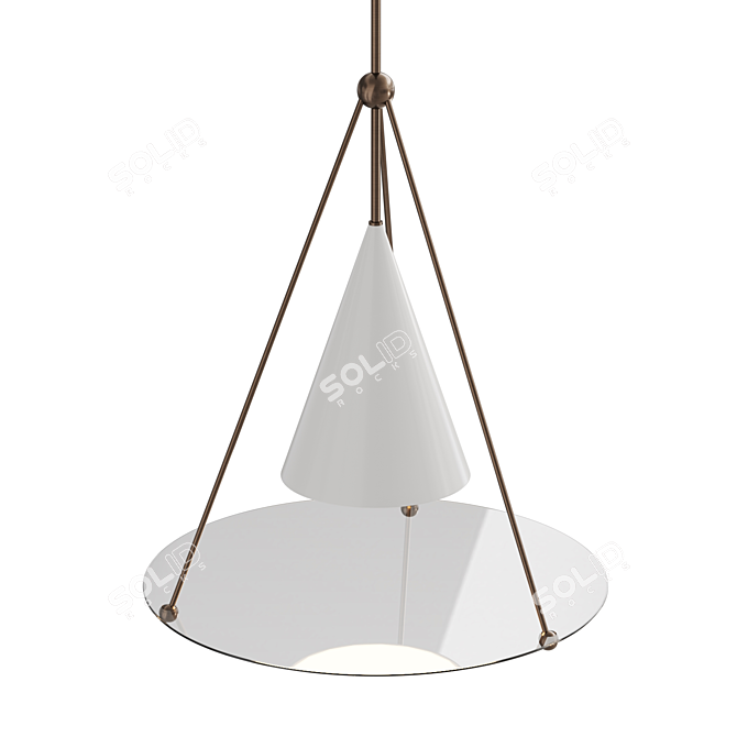 Prism Metal Designer Pendant Light 3D model image 2