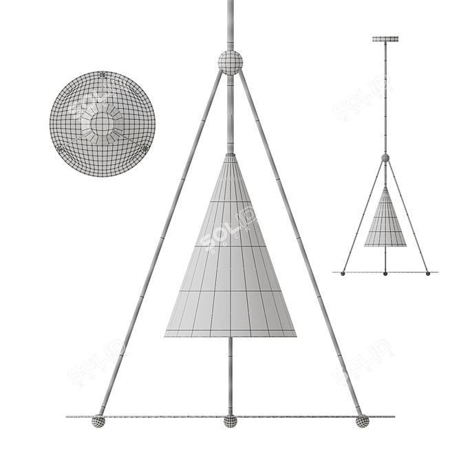 Prism Metal Designer Pendant Light 3D model image 3