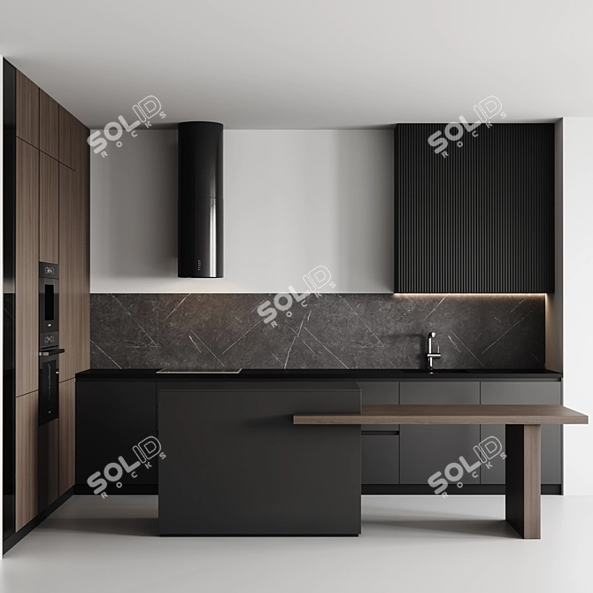 Customizable Modern Kitchen Design 3D model image 1