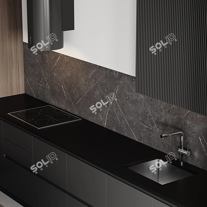 Customizable Modern Kitchen Design 3D model image 3