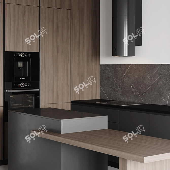 Customizable Modern Kitchen Design 3D model image 4