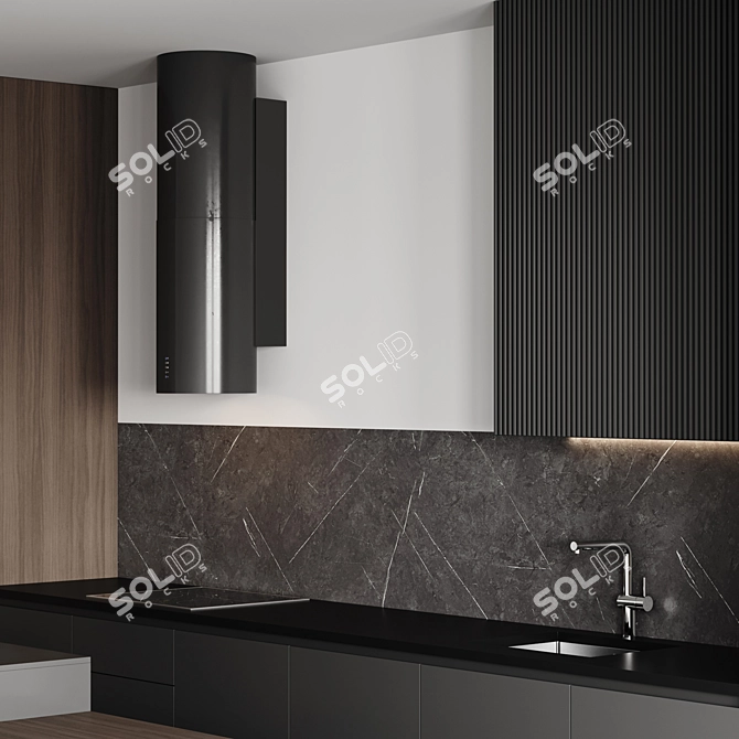 Customizable Modern Kitchen Design 3D model image 5