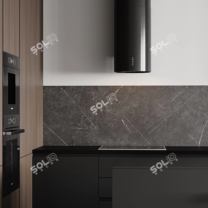 Customizable Modern Kitchen Design 3D model image 6