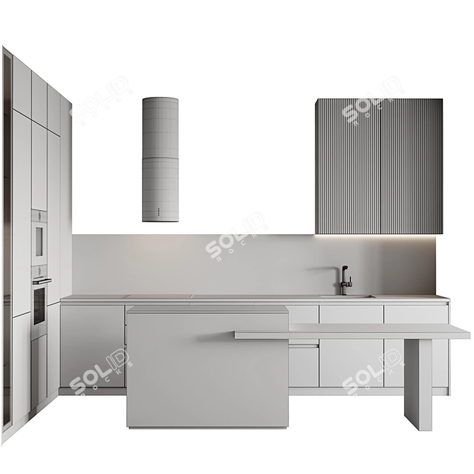 Customizable Modern Kitchen Design 3D model image 7