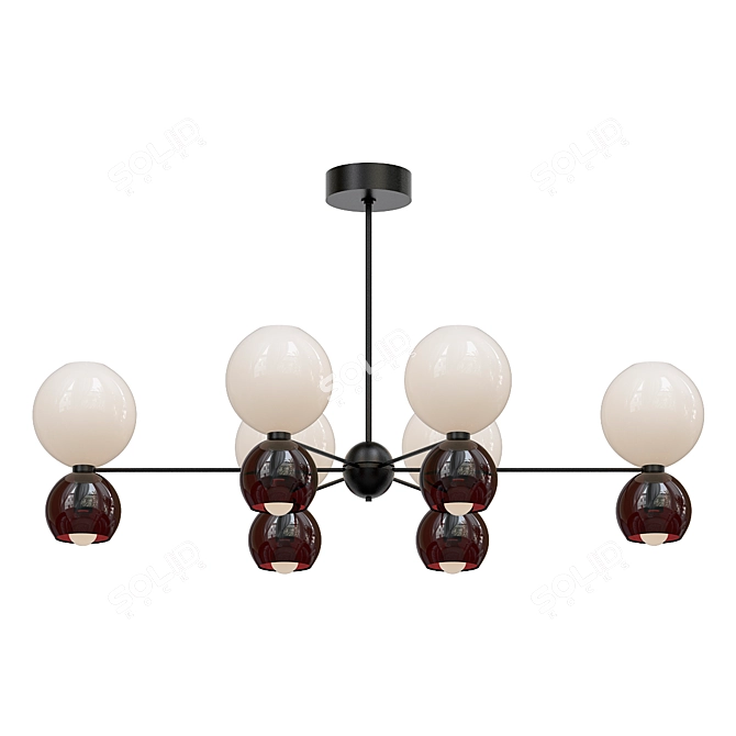 Mid-Century Oval Lighting Fixture 3D model image 2