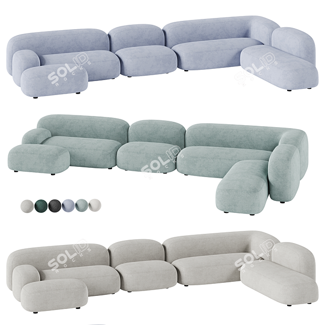 Ribbl Modular Sofa Set 3D model image 1