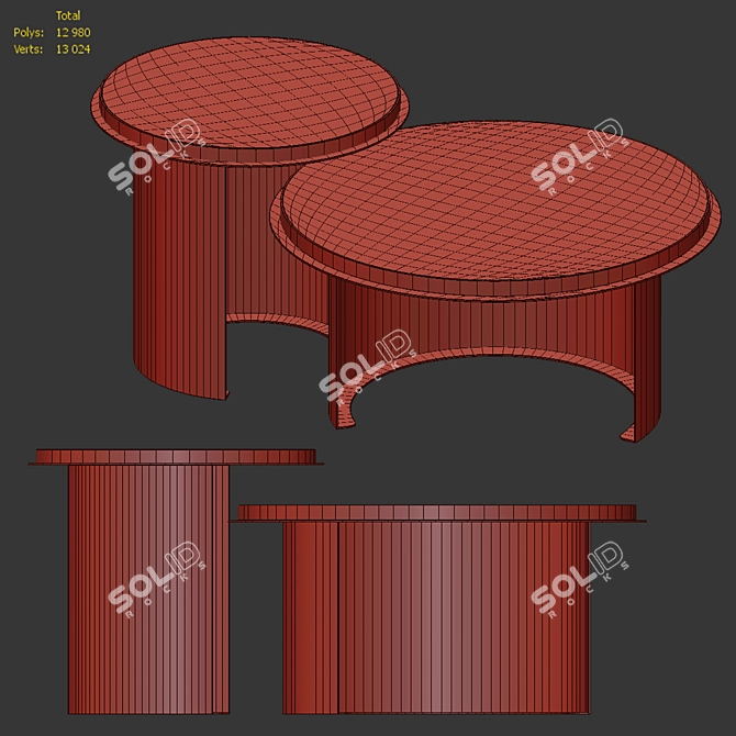 Oaze Side Tables by Monologue 3D model image 4