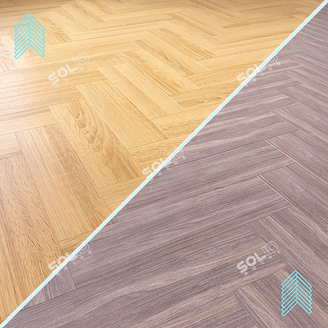 3D Wooden Floor Model Kit 3D model image 1