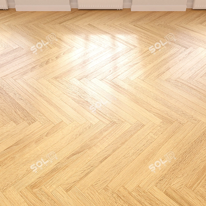 3D Wooden Floor Model Kit 3D model image 4