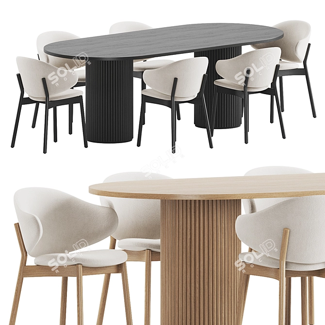 Elegant Holly Chair Campbell Set 3D model image 2