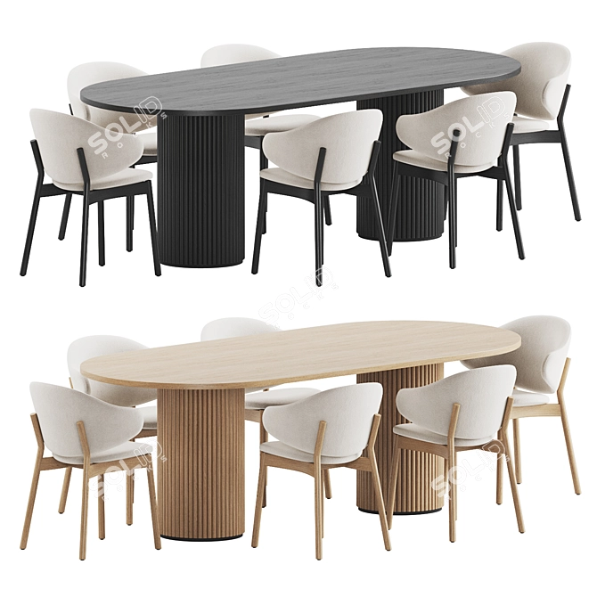 Elegant Holly Chair Campbell Set 3D model image 3