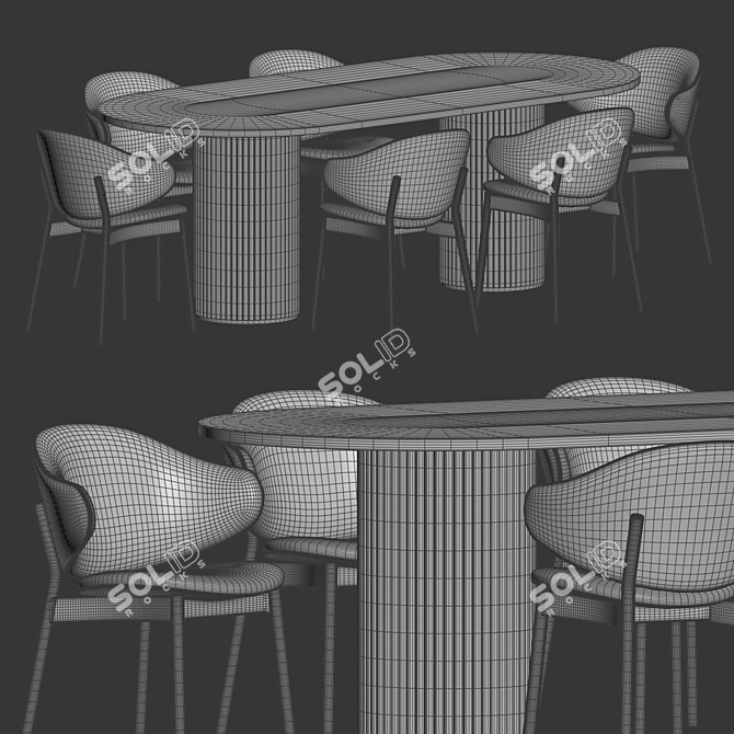 Elegant Holly Chair Campbell Set 3D model image 4