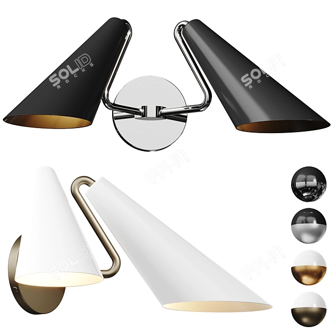 Elegant Modern Wall Sconce Fixture 3D model image 1