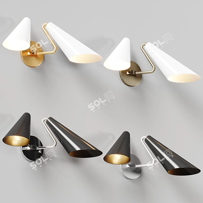 Elegant Modern Wall Sconce Fixture 3D model image 4