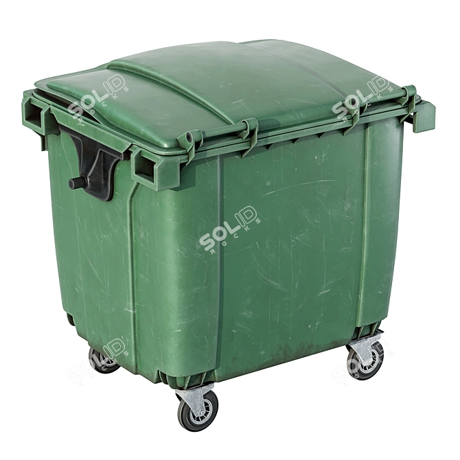 Dual Trash Bins UV Unwrapped 3D model image 4