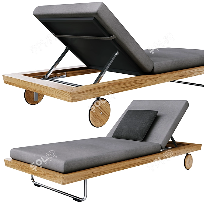 Elegant Sunray Loungers for Relaxation 3D model image 1