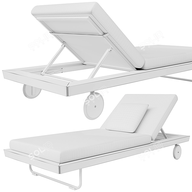 Elegant Sunray Loungers for Relaxation 3D model image 3