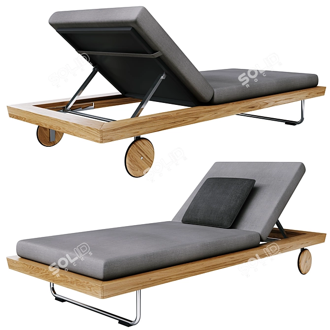 Elegant Sunray Loungers for Relaxation 3D model image 5