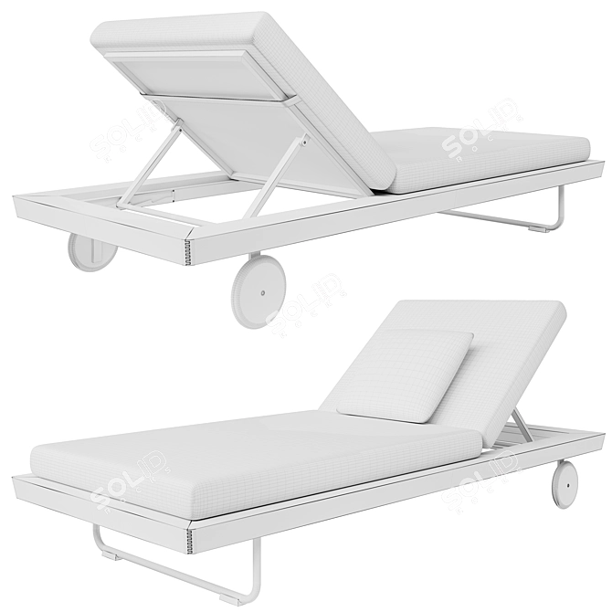 Elegant Sunray Loungers for Relaxation 3D model image 6