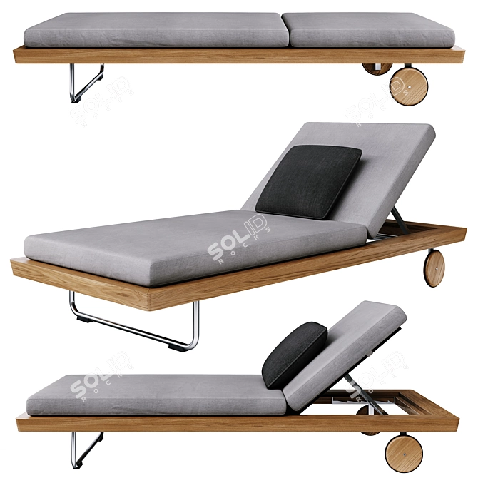 Elegant Sunray Loungers for Relaxation 3D model image 9