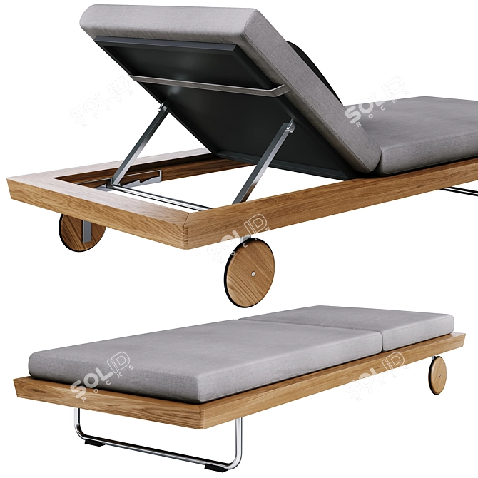 Elegant Sunray Loungers for Relaxation 3D model image 10