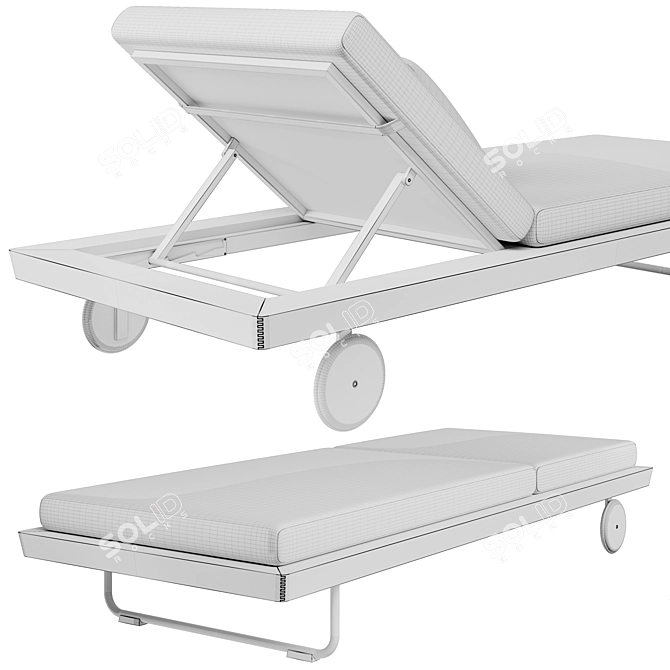 Elegant Sunray Loungers for Relaxation 3D model image 12