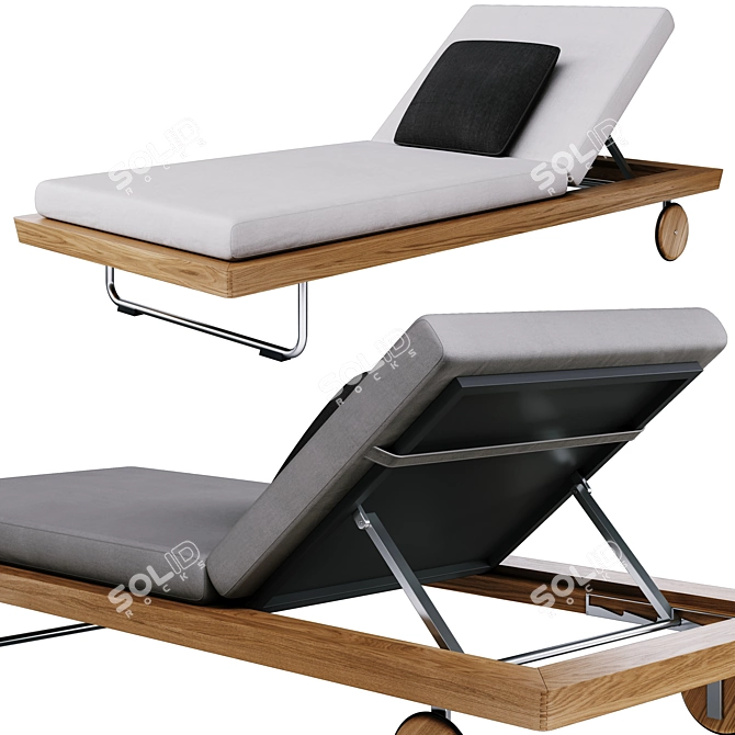 Elegant Sunray Loungers for Relaxation 3D model image 20