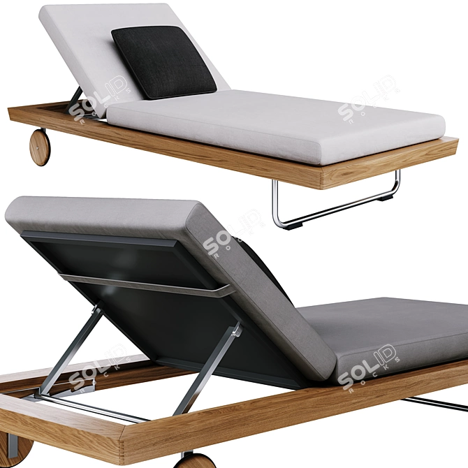 Elegant Sunray Loungers for Relaxation 3D model image 24