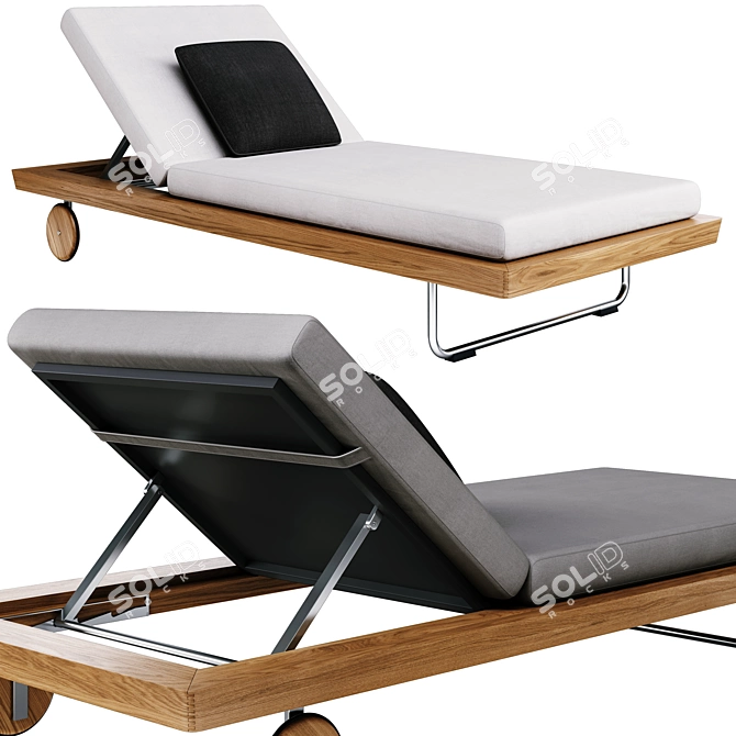 Elegant Sunray Loungers for Relaxation 3D model image 28