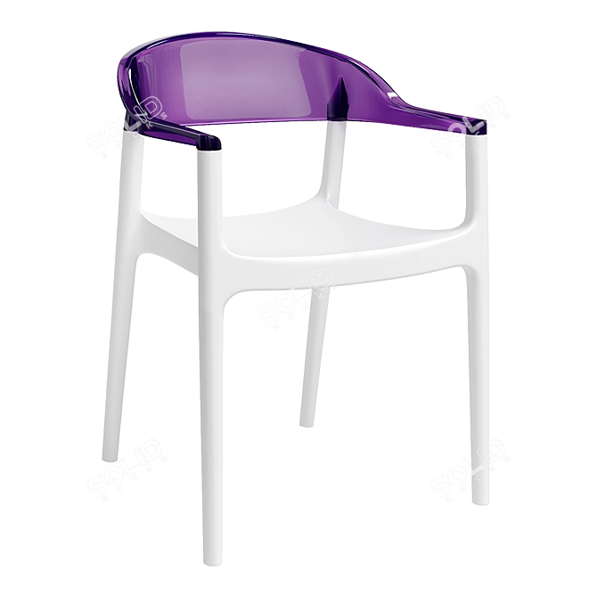 Transparent Modern Carmen Chair 3D model image 2