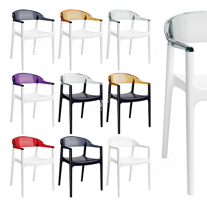 Transparent Modern Carmen Chair 3D model image 6