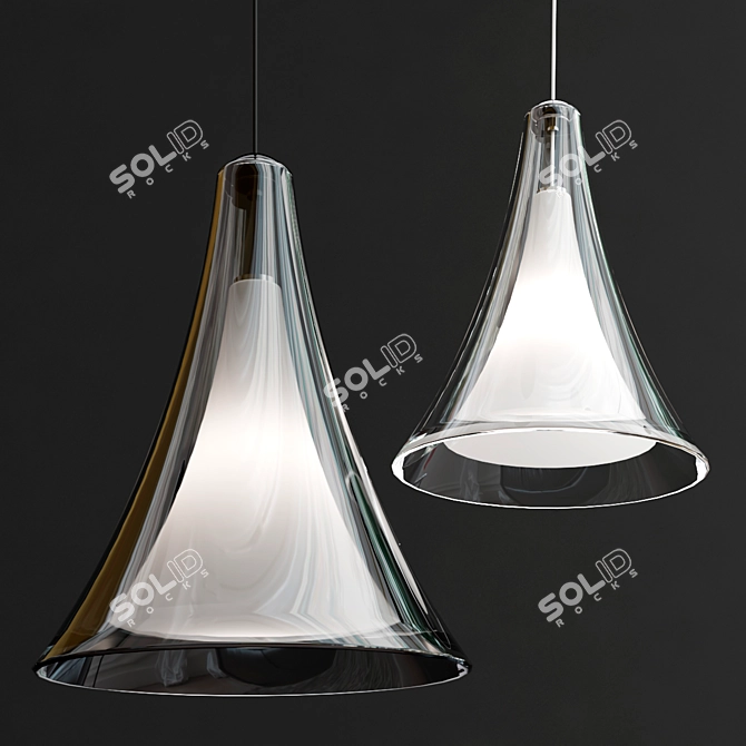 Modern Melrose II Pendant Light 3D model image 2
