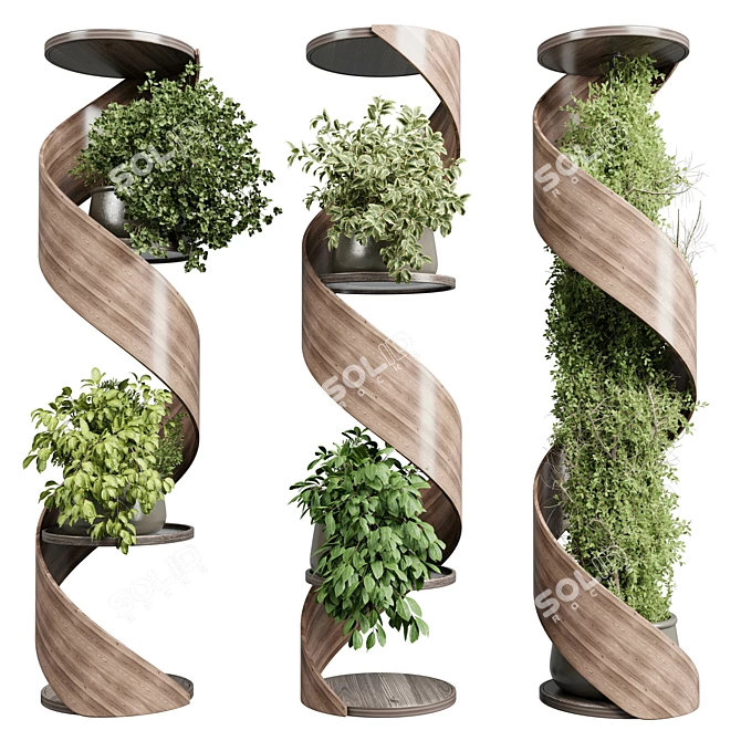 Wooden Frame Vertical Garden Decor 3D model image 1