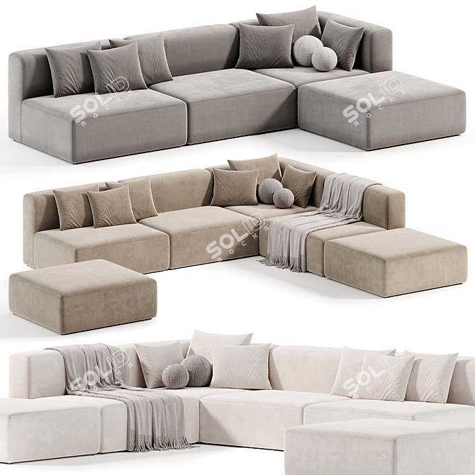  Modern Modular Sofa: Crearte Collections 3D model image 1