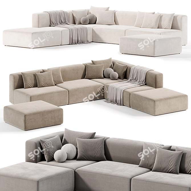  Modern Modular Sofa: Crearte Collections 3D model image 2