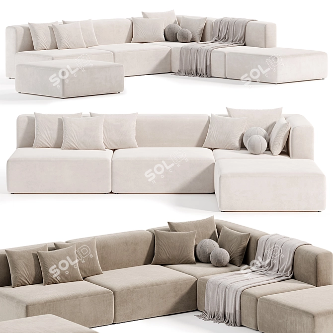  Modern Modular Sofa: Crearte Collections 3D model image 3