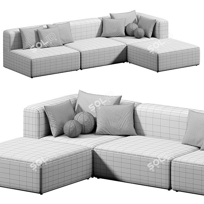  Modern Modular Sofa: Crearte Collections 3D model image 5