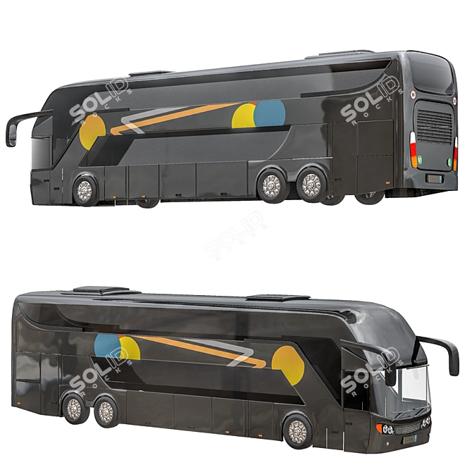 Retro Bus Model 2016 Kit 3D model image 1