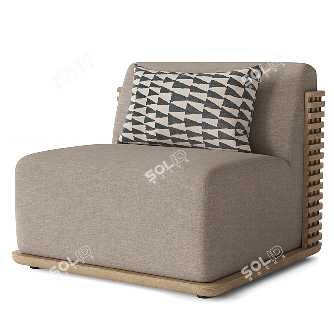 Restoration Hardware Teak Lounge Chair 3D model image 1