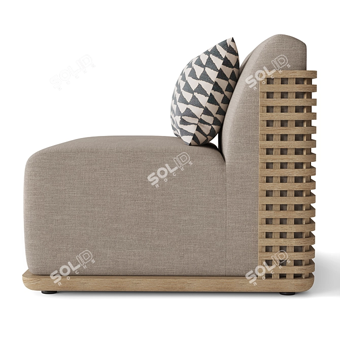 Restoration Hardware Teak Lounge Chair 3D model image 2